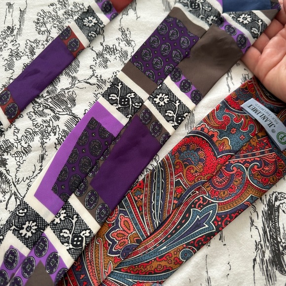 3/25$ 2 silk ties / Bohemian style - Picture 3 of 11